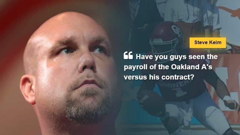 Steve Keim says "Have you guys seen the payroll of the Oakland A's versus his contract?" via news.yahoo.com, tags: cardinals kyler - CC