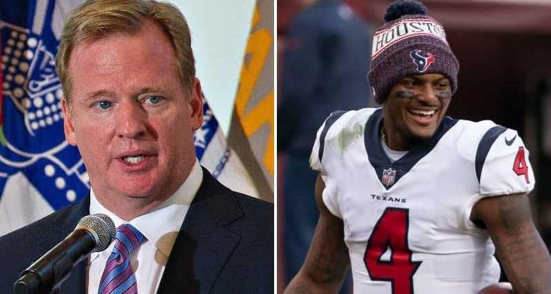 Left: Roger Goodell, Right: Deshaun Watson, tags: goodell - CC