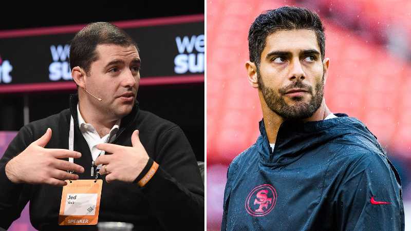 Left: Jed York, Right: Jimmy Garoppolo, tags: 49ers - CC