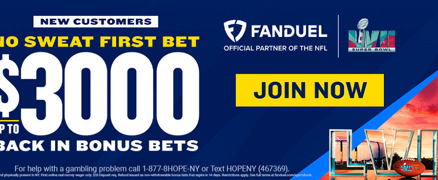 FanDuel No Sweat Bet Super Bowl Promo