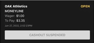 CashOut Suspended