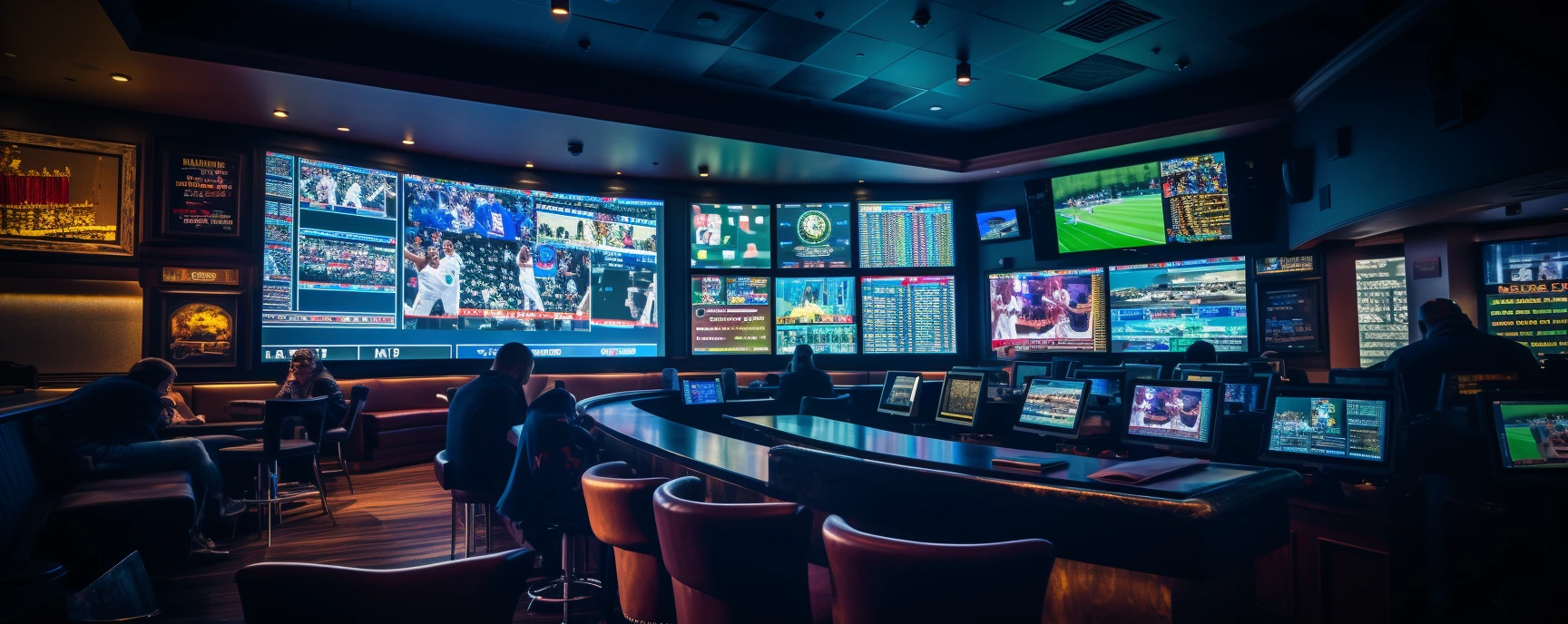 Sports Betting Bettors in a bar with screens