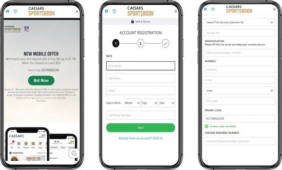 Caesars Sportsbook Registration Steps