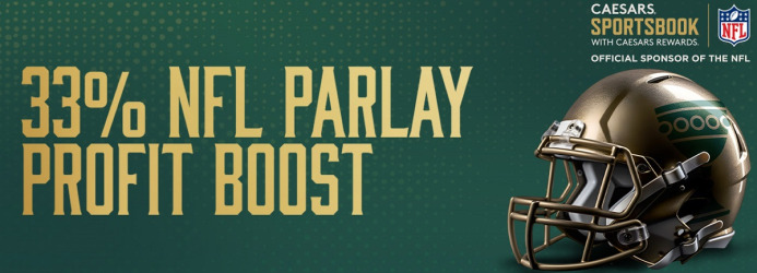 Caesars Sportsbook Parlay Profit Boosts: Get a 33% Bonus on NFL and College Football Bets