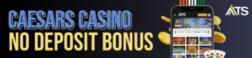 Caesars Palace Online Casino No Deposit Bonus offer showing $10 free play credits for new users after signup