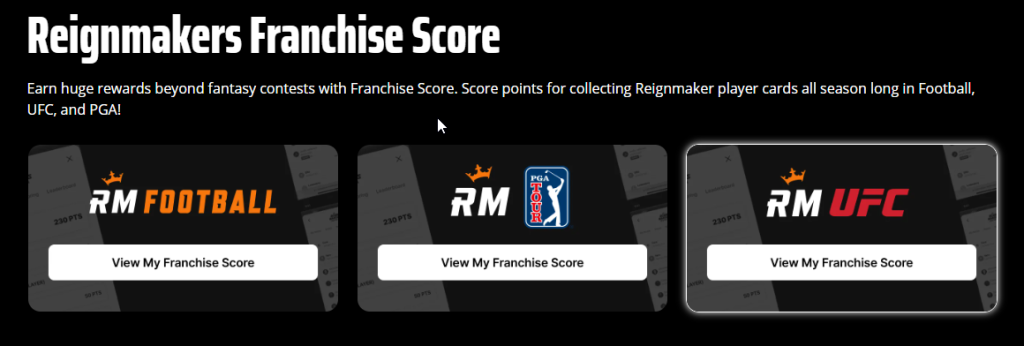 DraftKings Reignmakers Franchise Score