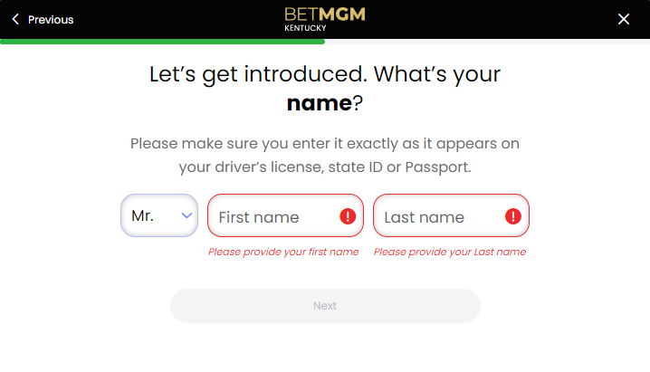 BetMGM Sportsbook Account Verification