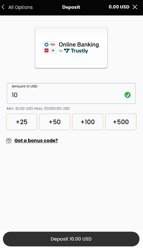 BetMGM Sportsbook Deposit Amount