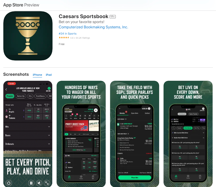 Caesars Sportsbook App Download
