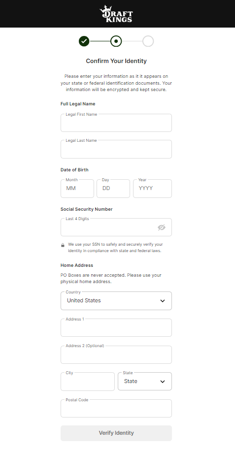 DraftKings Identity Verification