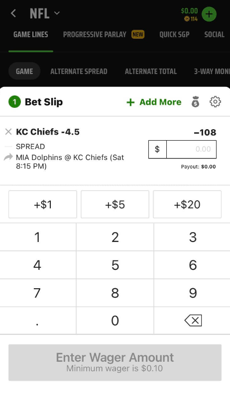 DraftKings Wagers and Bets