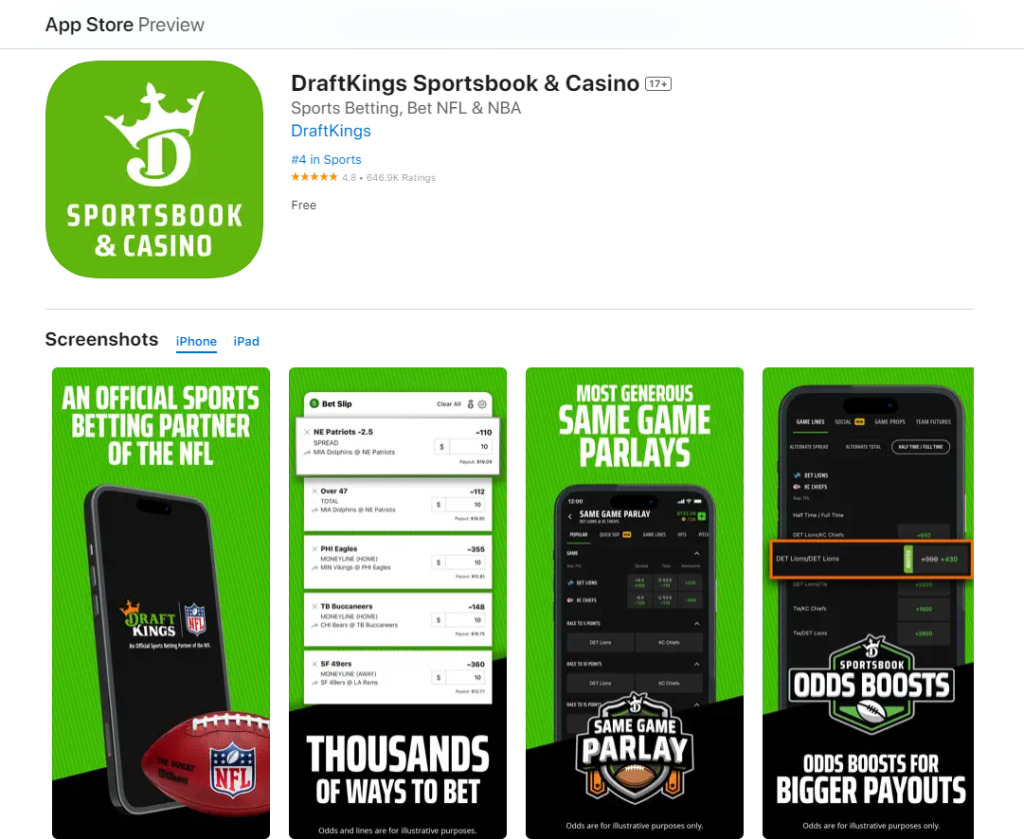 DraftKings Sportsbook App Download