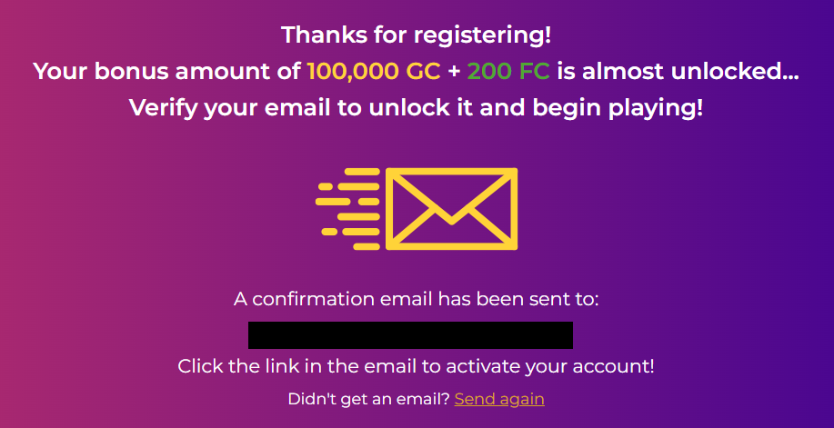 Fortune Coins Email Verification