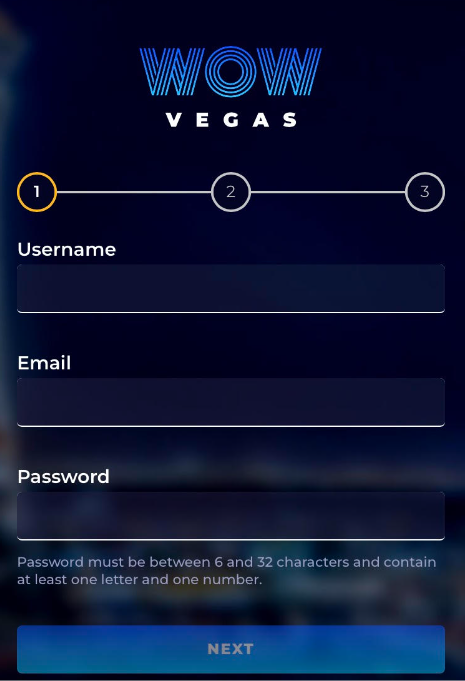 WOW Vegas Username & Password