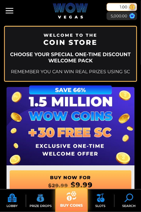 WOW Vegas Coin Store