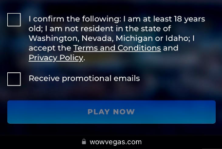 WOW Vegas Terms and Conditions