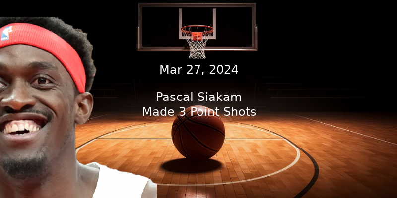 Pascal Siakam Made 3 Point Shots Prop Pick & Prediction – Mar 27th, 2024