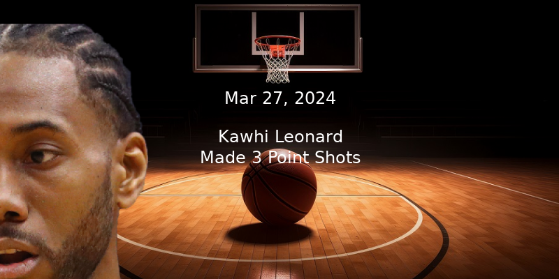Kawhi Leonard Made 3 Point Shots Prop Pick & Prediction – Mar 27th, 2024