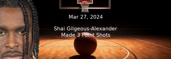 Shai Gilgeous-Alexander Made 3 Point Shots Prop Pick & Prediction – Mar 27th, 2024