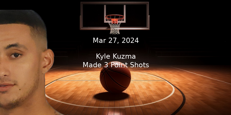 Kyle Kuzma Made 3 Point Shots Prop Pick & Prediction – Mar 27th, 2024