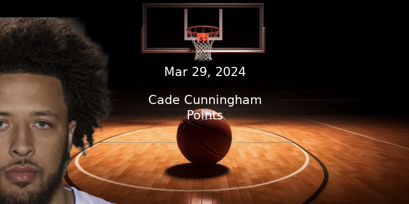 Cade Cunningham Projections – Points Prop Bet Prediction – 3/29/24