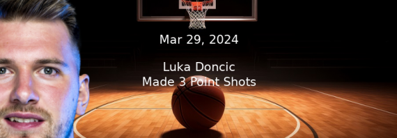 Luka Doncic Projections – Made 3 Point Shots Prop Bet Prediction – 3/29/24