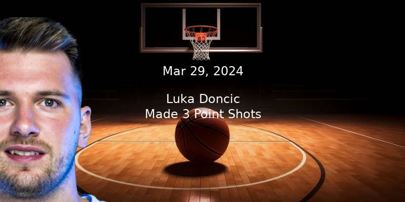 Luka Doncic Projections – Made 3 Point Shots Prop Bet Prediction – 3/29/24