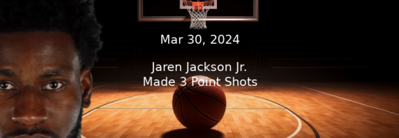 Jaren Jackson Jr. Prop Projections – Made 3 Point Shots Prop Bet – 3/30/24