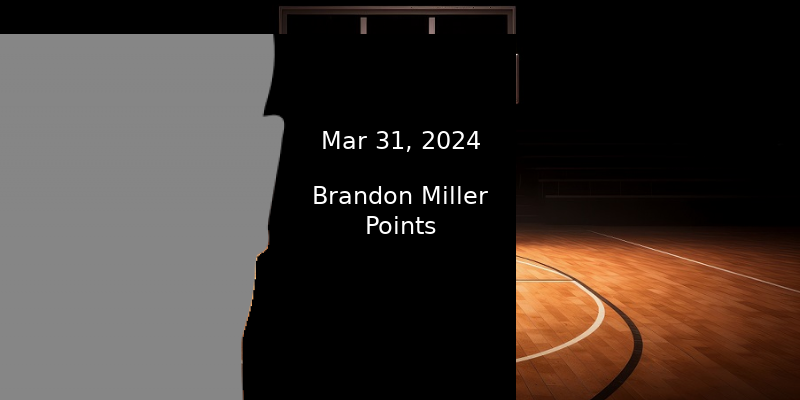 Brandon Miller Prop Projections & Best Bet – Points For 3/31/24