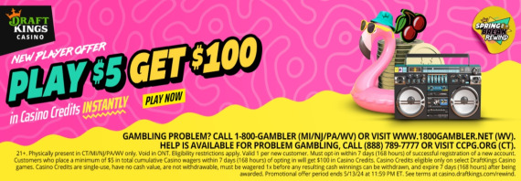 DraftKings Casino Play $5 Get $100 Promo Code