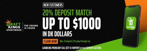 DraftKings Deposit Match Promo: Get a 20% Bonus Up to $1,000