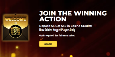 Golden Nugget Deposit $5 Get $50 Promo