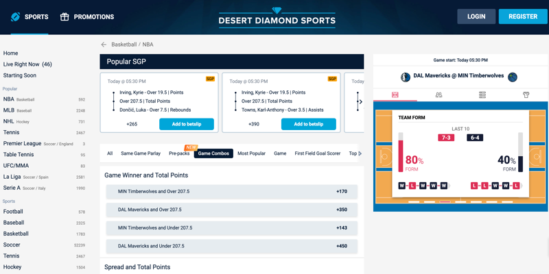 Desert Diamond Sports Betting Options