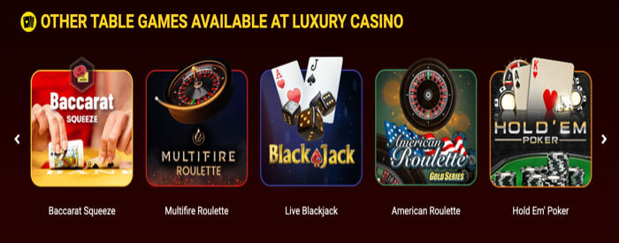 Luxury Casino Table Games