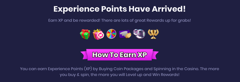 Spree Casino experience points (XP) and VIP program levels explained