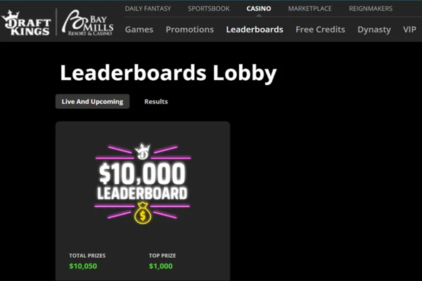 DraftKings Casino Leaderboards