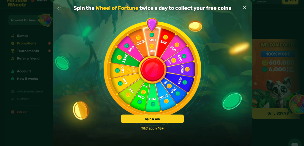 Fortune Wheelz Daily Login Bonus