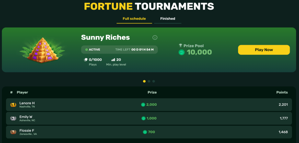 Fortune Wheelz Weekly Tournaments