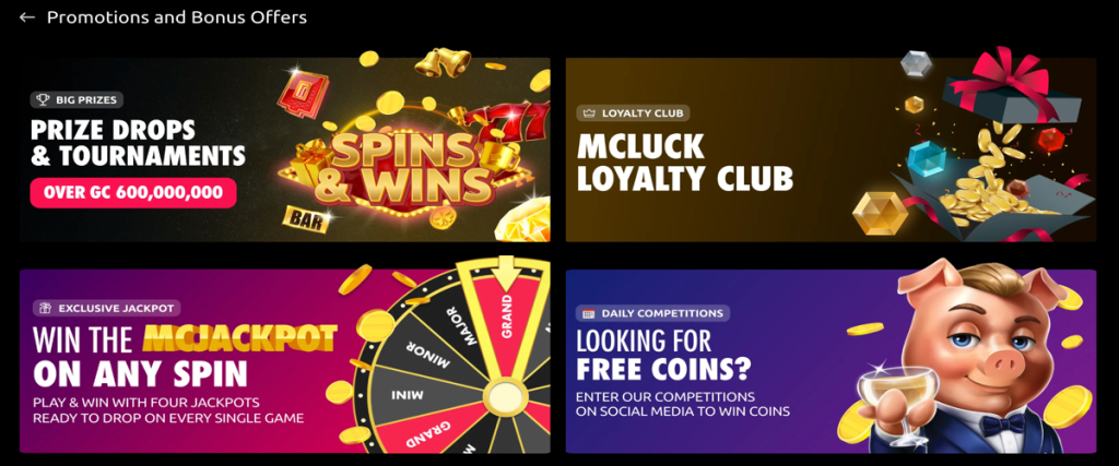 McLuck Casino Bonuses