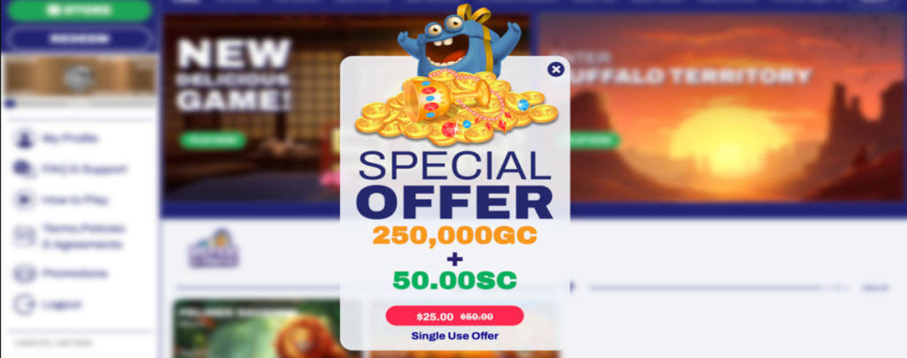 Special Offer Up To 50 Sweeps Coins