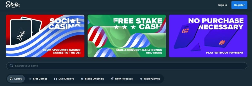 Stake Sweeps Cash casino screen shot