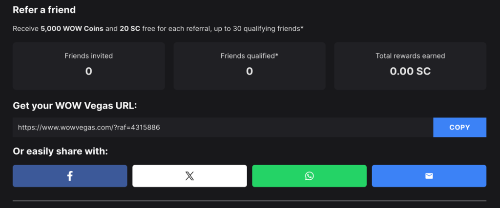 WOW Vegas Referral Link