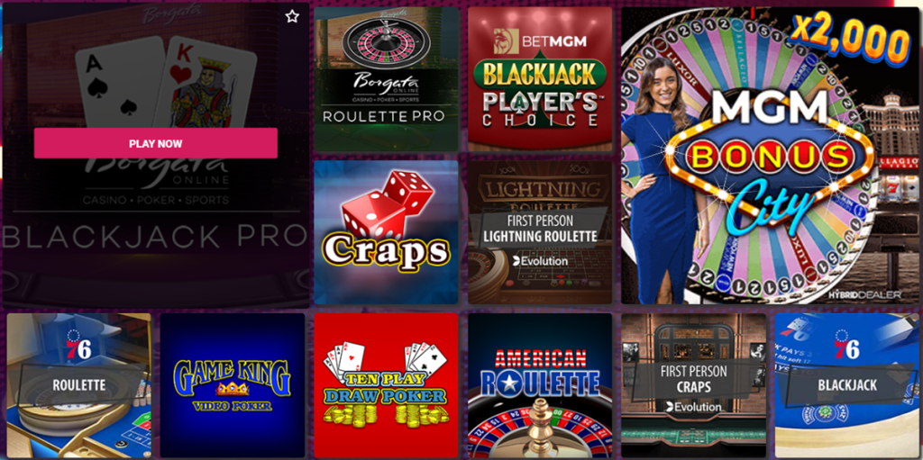 Borgata Online Casino Table Games