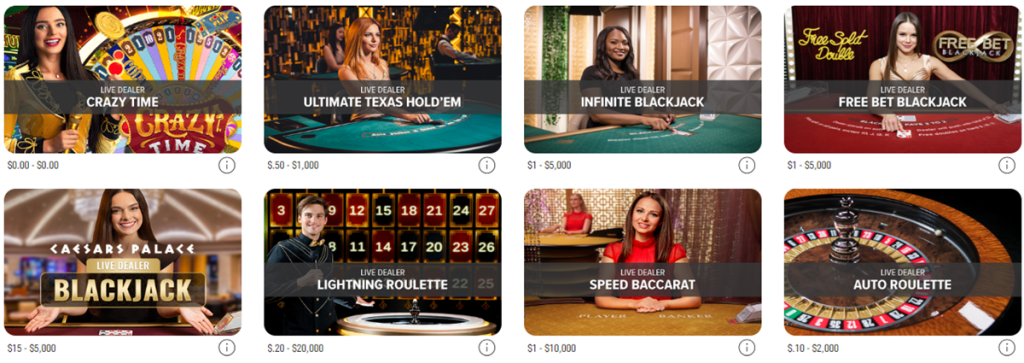 Live Dealers At Caesars Palace Online  Screenshot