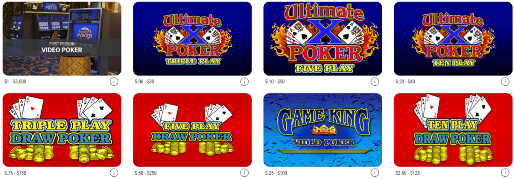 Caesars Video Poker Screenshot