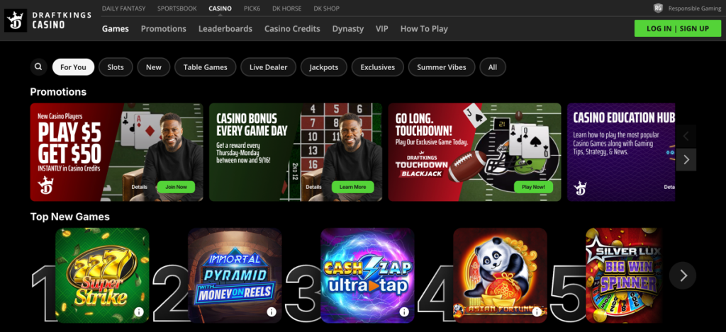 DraftKings Casino Website