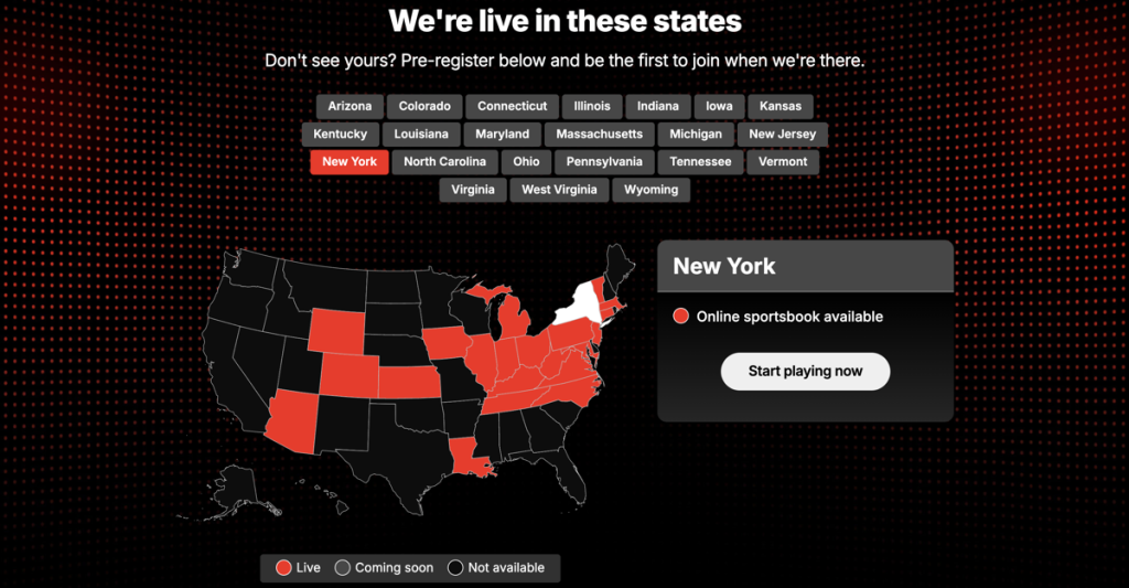 Fanatics Sportsbook Legal States