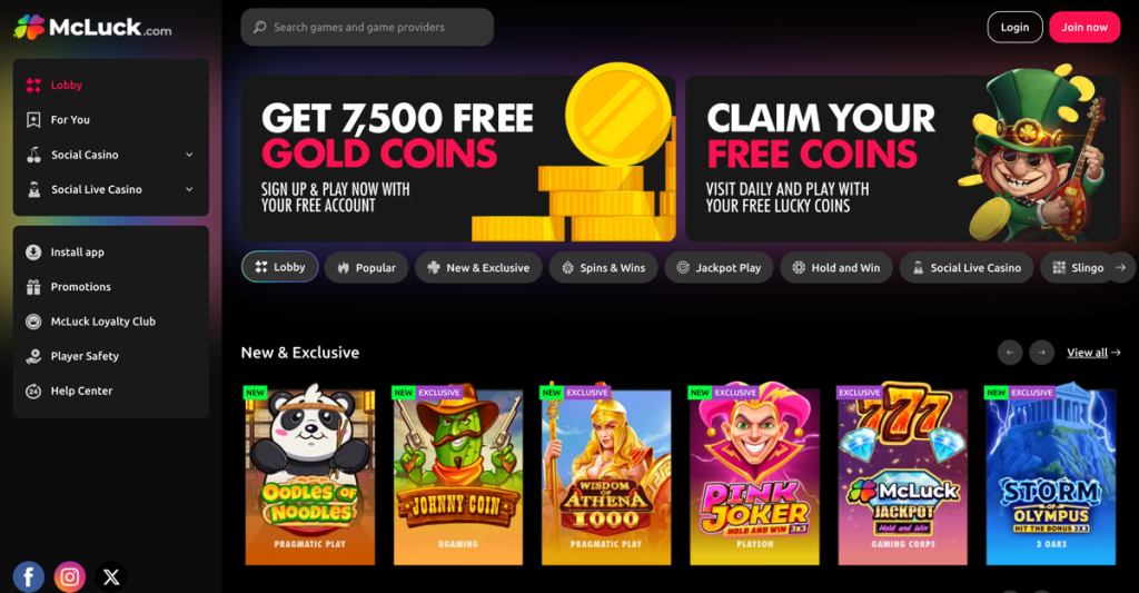 McLuck Casino Website