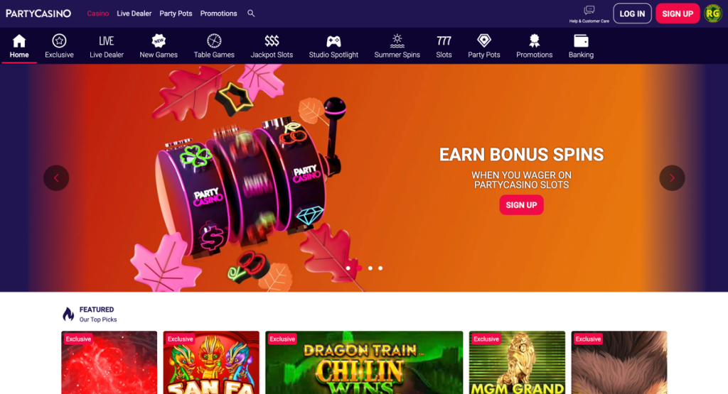 PartyCasino Website