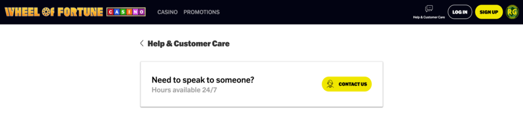 Wheel of Fortune Customer Support